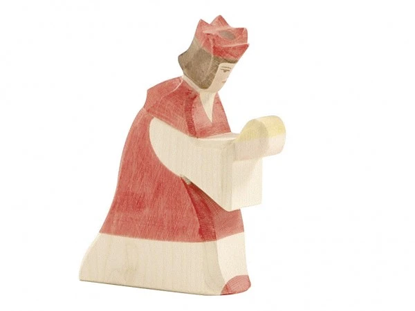 Ostheimer König Rot Holzfigur, Gezackte Krone 3 Ostheimer König Rot Holzfigur, Gezackte Krone