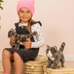 Hermann Teddy Katze Stehend Grau Getigert 20 Cm -Kinder Spiel Waren 918226Katzestehendgraugetigertemotion 3 600x600